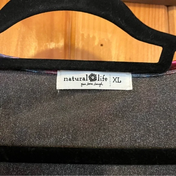 NATURAL LIFE Multicolor Velvet Long Sleeve Top - Picture 3 of 4